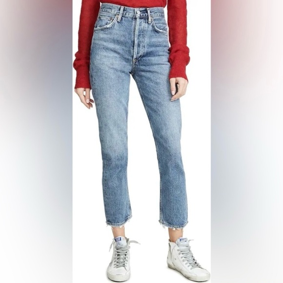 Agolde Riley High Rise Straight Crop Jeans Size 30 - Picture 1 of 14